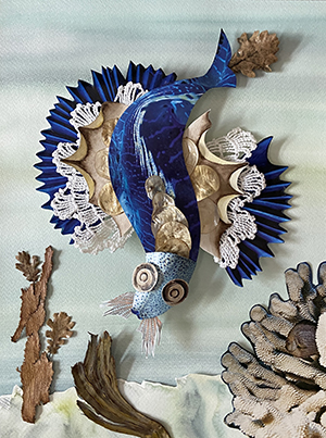 Blue fish by Michele COUDERT