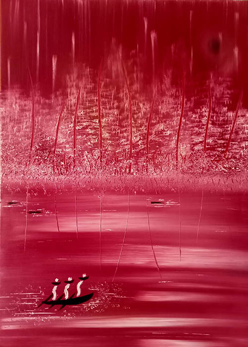Pluie detoiles sur le lac by Monique Mert