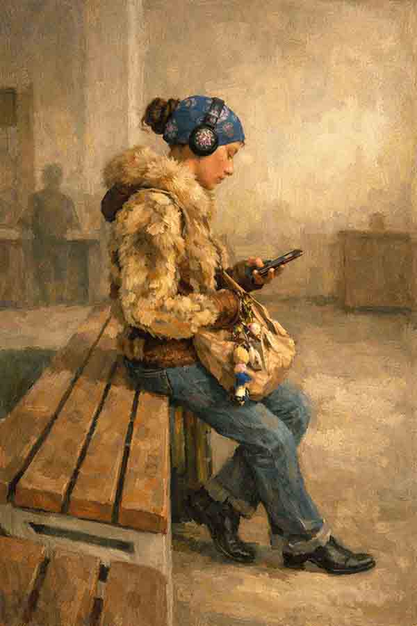 Jeune fille à la fourrure by Marie Dubois