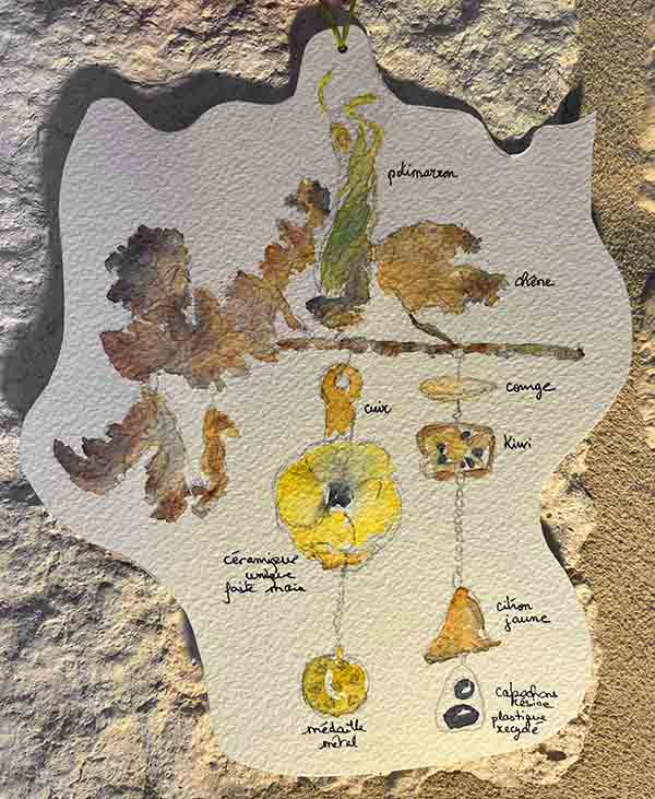 Aquarelle explicative suspension by Marie Daupley